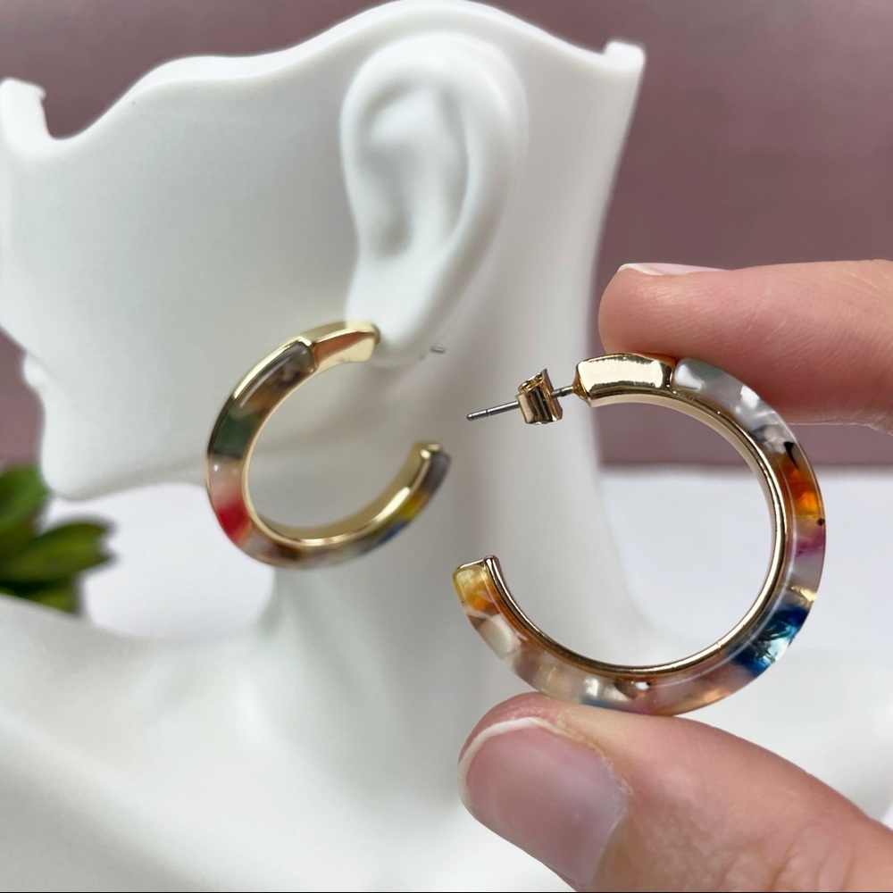 Argento Vivo Colorful Gold Hoop Earrings